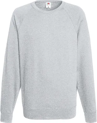 Produktbild von Fruit of the Loom - Lightweight Raglan Sweat - Heather Grey - M