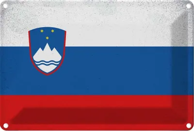 Produktbild von vianmo Blechschild 20x30 cm Slowenien Slovenia Vintage Flagge Fahne Wappen