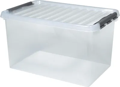 Produktbild von Aufbewahrungsbox/Clipbox mit Deckel, Inhalt 62 Liter, LxBxH 600 x 400 x 340 mm, Polypropylen (PP), transparent