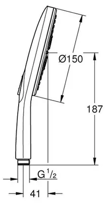 Produktbild von GROHE Handbrause Rainshower 150 SmartActive 9,5l chrom, 26590000