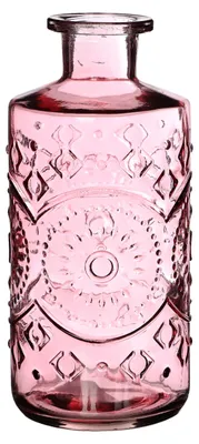 Produktbild von Ideas4seasons Blumenvase/Flaschenvase Berlin - mit Motiv - Klarglas - hellrosa - 9 x 21 cm