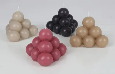 Produktbild von Pyramidenkerze Maxibubbles H 6,8 x 8,8 cm | trendige Bubble-Kerze in verschiedenen Farben, dekorativ & modern | 16 Stück