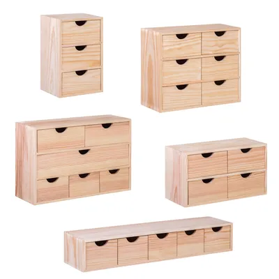 Produktbild von Schubladenbox "Mini Bloc" | Kiefer Massiv | Schubladenwürfel | Organizer aus Vollholz | Korpus Kiefernholz | Schubladenelement | Schmuck | DIY