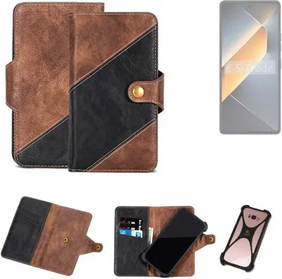 Produktbild von K-S-Trade Handyhülle Schutzhülle Bookstyle Case kompatibel mit Tecno Pova 6 Pro Klapphülle Cover Hülle Schutztasche 1x
