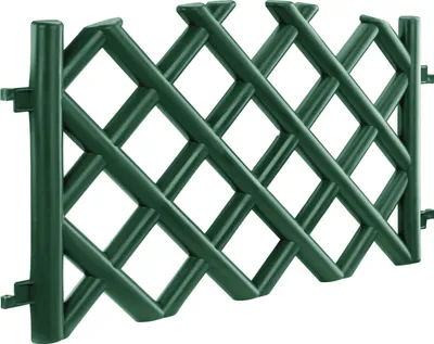 Produktbild von Gartenzaun Jägerzaun Kunststoff Zierzaun Einzäunung L 350 cm Hoch 45 cm grün Gartenpalisade Beetumrandung
