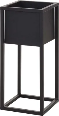 Produktbild von Blumentopf mit Gestell Metall schwarz Pflanzgestell Pflanztopf H 50 cm