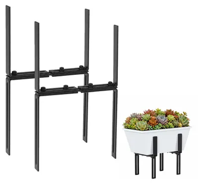 Blumenkastenhalter H-förmig, 2 Stück, für Geländer 1,5–31 cm, schwarz