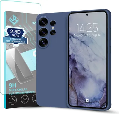 Produktbild von Hülle für Samsung Galaxy S26 Ultra mit 9H Displayglas Displayschutz Case Cover Bumper Smartphone Softgrip Schutzhülle Farbe: Lavendelblau