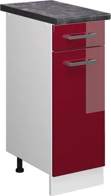 Immagine prodotto di Mobiletto base per cucina Vicco R-Line Rosso lucido 30 cm , PL Antracite, Model 45463