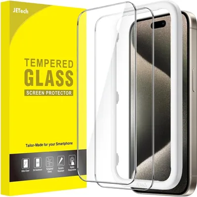 Produktbild von JETech Schutzfolie iPhone 15 Pro Max 6,7 Zoll Panzer Schutz Glas 2 Stück