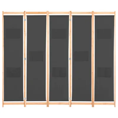 Immagine prodotto di divisorio 5 pezzi grigio 200 x 170 x 4 cm in tessuto