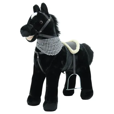 Produktbild von Sweety Toys 12664 Stehpferd Plüsch Pferd BLACKY ” My Little Pony” mit Funktion Sound Pferde Galopp und Gewieher, Sattel und Steigbügel