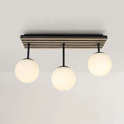 Produktbild von home24 Deckenleuchte - Eisen / Satiniertes Glas - Schwarz