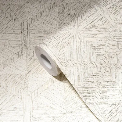 Produktbild von A.S. Creation | 3D Tapete | Vliestapete | Kollektion MY HOME MY SPA | 386903 | Weiß | 10.05 x 0.53 m | Geometrisch | Wohnzimmer | Flur | Büro | Küche | Wohnräume