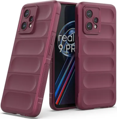Produktbild von OPPO Realme 9 Pro+ Hülle, Weich TPU Silikon Stossfest Anti-rutsch Schutzhülle für OPPO Realme 9 Pro+ bordeaux