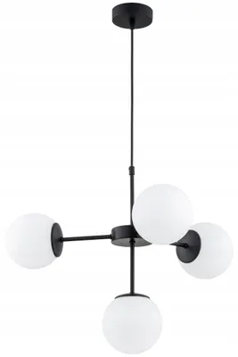 Produktbild von Hängelampe E27 60 cm breit H: max. 90 cm 4-flammig Kugelschirm Modern Hängeleuchte