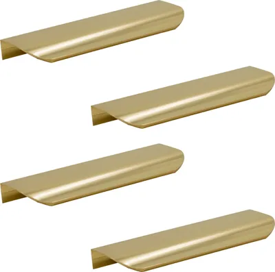 Immagine prodotto di set di 4 maniglie per mobili krawędziowy 200 mm in elegante finitura oro opaco in alluminio - accessori per mobili pratici ed eleganti per armadi e cassettiere