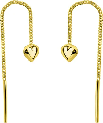 Produktbild von Celesta Gold Durchzieh-Ohrring 375 Gelbgold Herz 375/- Gold 5,5cm gelb ohne 371330635-2