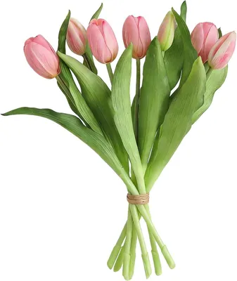 Produktbild von Kunstblumen Tulpen hellrosa, 7 Stück, für Tischdekoration