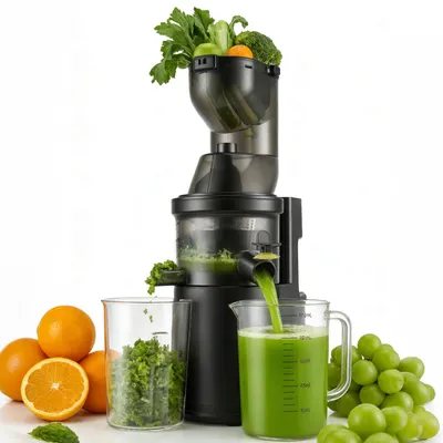 Saftpresse 170 mm, Slow Juicer 500 W, 3 Geschwindigkeiten, Rücklauffunktion