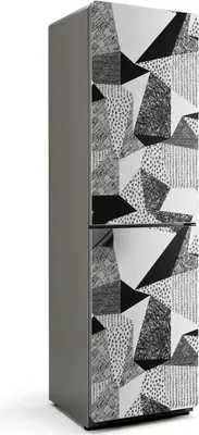 Produktbild von Abstraktes geometrisches Muster – Magnetische Kühlschrank Abdeckung – Dekorfolie magnetisch Küche – Kühlschrank Magnet Deko – selbstklebende Magnettafel – Magnetfolie für Kühlschranktür – 60x205 cm