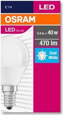Obrázek produktu pro LED rovka "Value", E14, globe, P45, 5,7W, 470lm, 4000K (HF), OSRAM 4058075147911