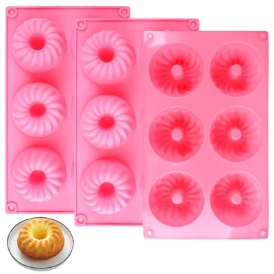 Mini-Gugelhupfform Silikon, 3er-Set, Ø 7 cm, antihaftbeschichtet