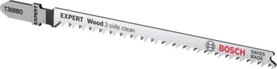 Immagine prodotto di Bosch Expert Wood 2-side clean T308 BO - Lama per seghetto alternativo - per compensato, legno tenero, tavole in legno massiccio per mobili - 5 pezzi - lunghezza: 117 mm