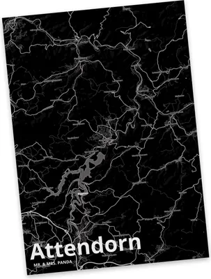 Produktbild von Mr. & Mrs. Panda Grußkarte Attendorn - Geschenk, Postkarten, Ansichtskarte, Fotokarte, Postkarte, Ansichtskarten, Stadt, Dorf Karte Landkarte Map Stadtplan