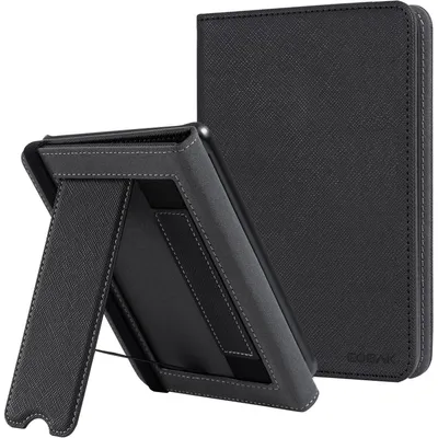 Produktbild von Hülle für 6" e-Reader mit Magnetverschluss und Auto Schlaf/Wach Funktion (Schwarz mit Ständer)