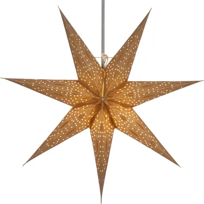 Produktbild von Faltbarer Advents Leucht Papierstern, Weihnachtsstern 60 cm - Luminea Gold, Star Fensterdeko