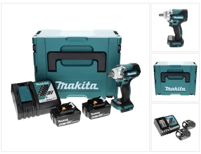 Produktbild von Makita DTW 300 RMJ Akku Schlagschrauber 18 V 330 Nm 1/2" Brushless + 2x Akku 4,0 Ah + Ladegerät + Makpac