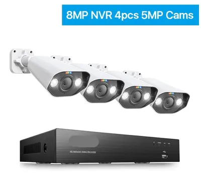 Immagine prodotto di Sistema di sicurezza 4K - Kit di telecamere IP - Sorveglianza ultra HD - Visione notturna - PoE