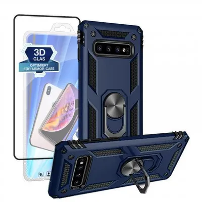 Produktbild von Armor Hülle für Samsung Galaxy S10 - Farbe: Blau + 9H Displayglas - Modellkompatibilität: Für Samsung Galaxy S10+