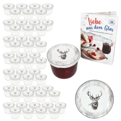 Image de lot de 50 pots de 230 ml + couvercle Twist-Off TO82 Alois Hirsch + carnet