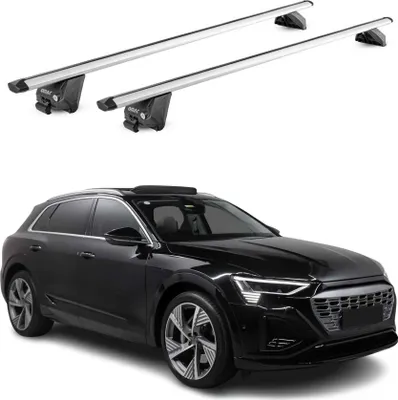 Image de Barres de toit transversales pour Audi E-Tron 2019-2025 Alu Gris Argenté 2x ABE