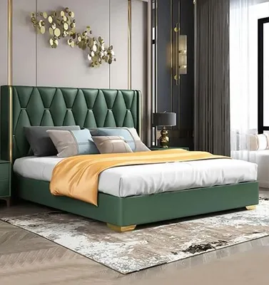 Produktbild von Bett Chesterfield Luxus Betten Barock Rokoko Möbel Hotel Leder Schlafzimmer