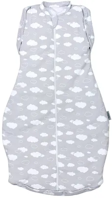 Produktbild von TupTam Baby Pucksack e Materialien Swaddle Bag Wattiert Babyschlafsack 2.5 TOG unisex, Farbe: Wattiert 2.5 TOG / Wolken Grau, Größe: 0-3 Monate