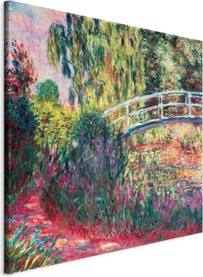 Produktbild von Italienischer Leinwand Leinwandbild - The Japanese Footbridge 70x70 cm Reproduktionen l-F-10024-b-a