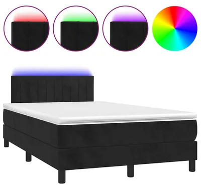 Obrázek produktu pro vidaXL Postel Boxspring s matrací a LED diodou černá 120x200 cm Velvet