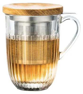 Theeset aus gehärtetem Glas, 400 ml, mit Edelstahlfilter