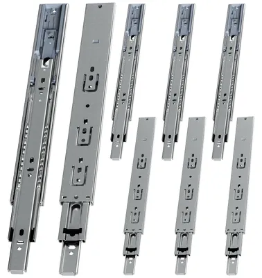 Zdjęcie produktu dla Peviasot, 4 sztuki prowadnic do szuflad, 350 mm, z tłumikiem, pełny wysuw, 3-częściowe, ciche, kulkowe prowadnice do mebli i szuflad
