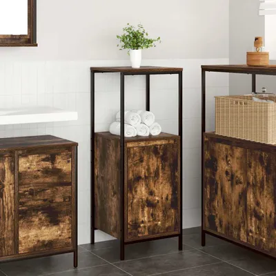 Immagine prodotto di Maison Exclusive - Mobile da bagno con ripiani in rovere affumicato 36x35x95 cm