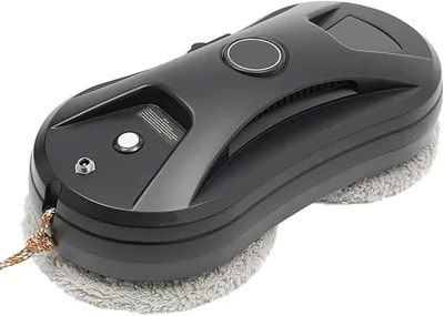 Zdjęcie produktu dla Robot do mycia okien, robot do czyszczenia okien z pojemnikiem 35 ml, elektryczny robot do mycia okien z pilotem, moc ssania 2800 Pa, 4-metrowy linka bezpieczeństwa, automatyczny robot do czyszczenia okien