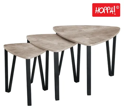 Produktbild von Hoppa! | Beistelltische | 3er-Set | Vintage Schwarz | Eisen