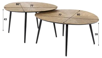 Produktbild von AnLi Style Couchtisch Ray, organisches Set (2er-Set)