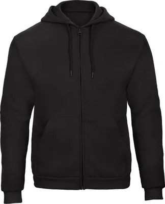 Produktbild von B & C Herren Sweatjacke Rundhals Pullover Pulli Sweatshirt mit Kapuze, Größe:XL, Farbe:Schwarz