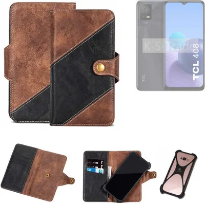 Produktbild von K-S-Trade Handyhülle Schutzhülle Bookstyle Case kompatibel mit TCL 408 Klapphülle Cover Hülle Schutztasche 1x