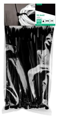 Produktbild von 100 Stück schwarze Kabelbinder, UV-beständig, 4,8 x 550 mm, Industriequalität