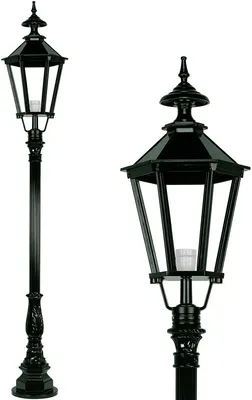 Produktbild von Stehende Außenleuchte - Brüssel groß - nostalgische Gartenlampe, H.235cm, grün